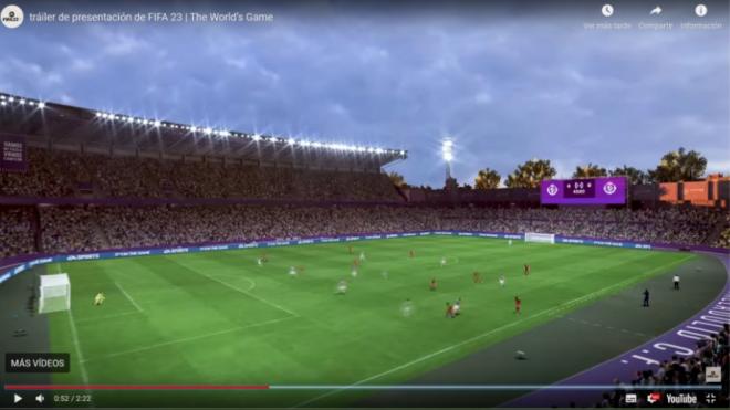 Así luce el José Zorrilla en FIFA 23 (Foto: YouTube).