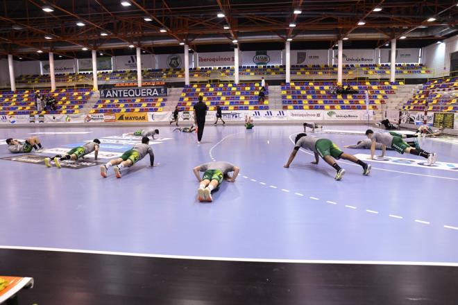 Los jugadores del Conservas Alsur Antequera, en un entrenamiento.