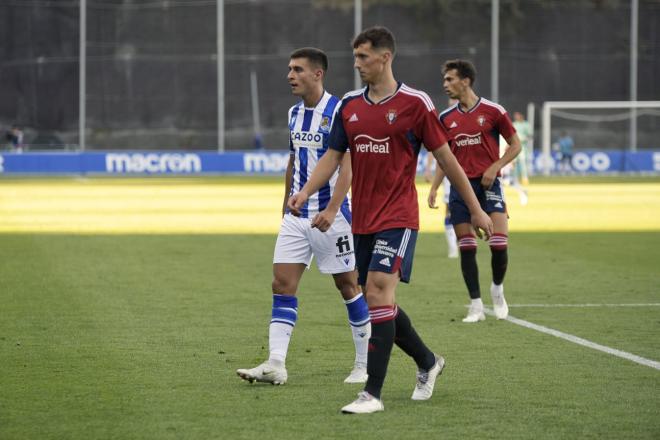 Jon Karrikaburu, en un lance del amistoso entre la Real y Osasuna (Foto: Giovanni Batista).