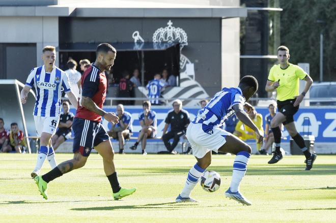 Mohamed-Ali Cho se mostró activo en los minutos que jugó ante Osasuna (Foto: Giovanni Batista).