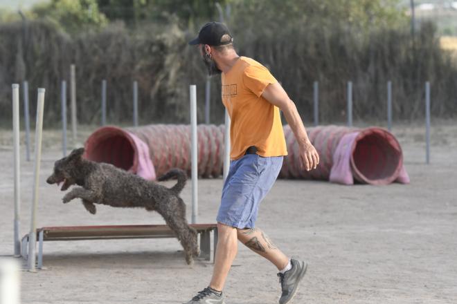 Socio de Adecan Córdoba haciendo actividades de agility junto a su perro (Foto: Kiko Hurtado).