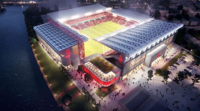 La propuesta de remodelación del City Ground (Foto: Twitter @NFFC).