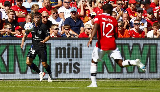Sergio Díez, durante el amistoso ante el Manchester United (Foto: ATM).