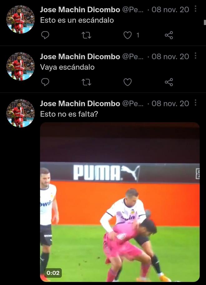 Tuit de José Machín.