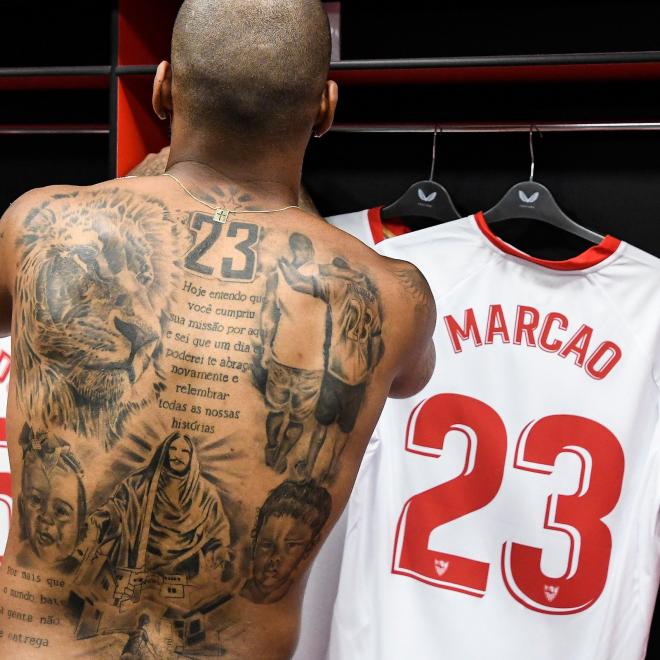 Marcao y su tatuaje del ‘23’ (Foto: Twitter).