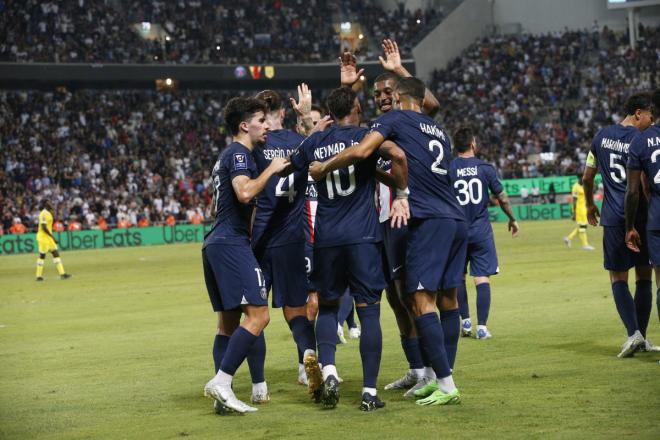 El PSG celebrando un gol de Neymar en la Supercopa de Francia (Foto: PSG)