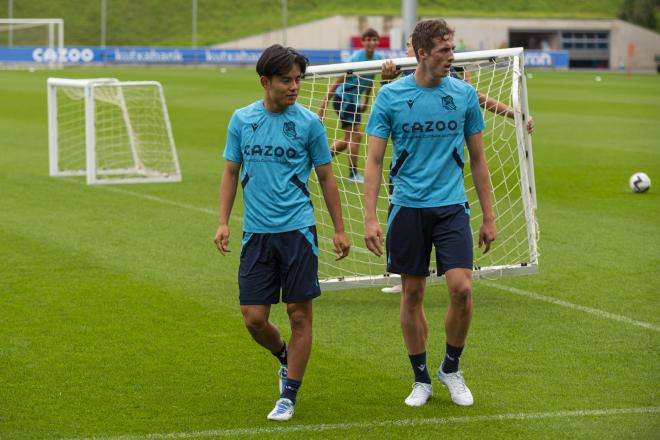 Kubo y Pacheco, dos de los futbolistas jóvenes de la plantilla de la Real Sociedad (Foto: Giovanni Batista).