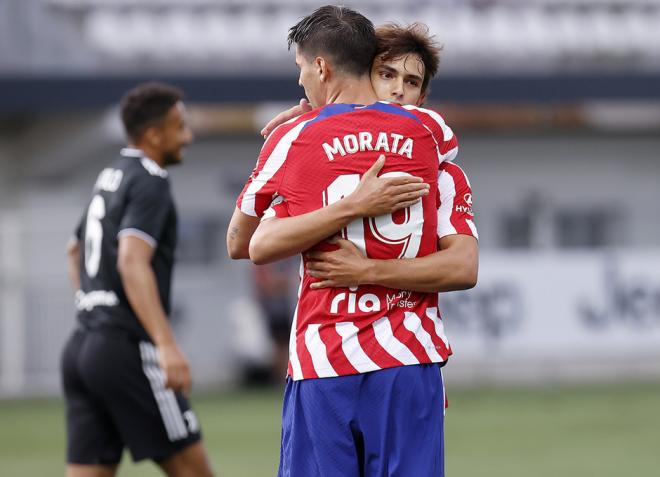 Morata y Joao Félix celebran un gol del Atlético de Madrid (Foto: ATM).