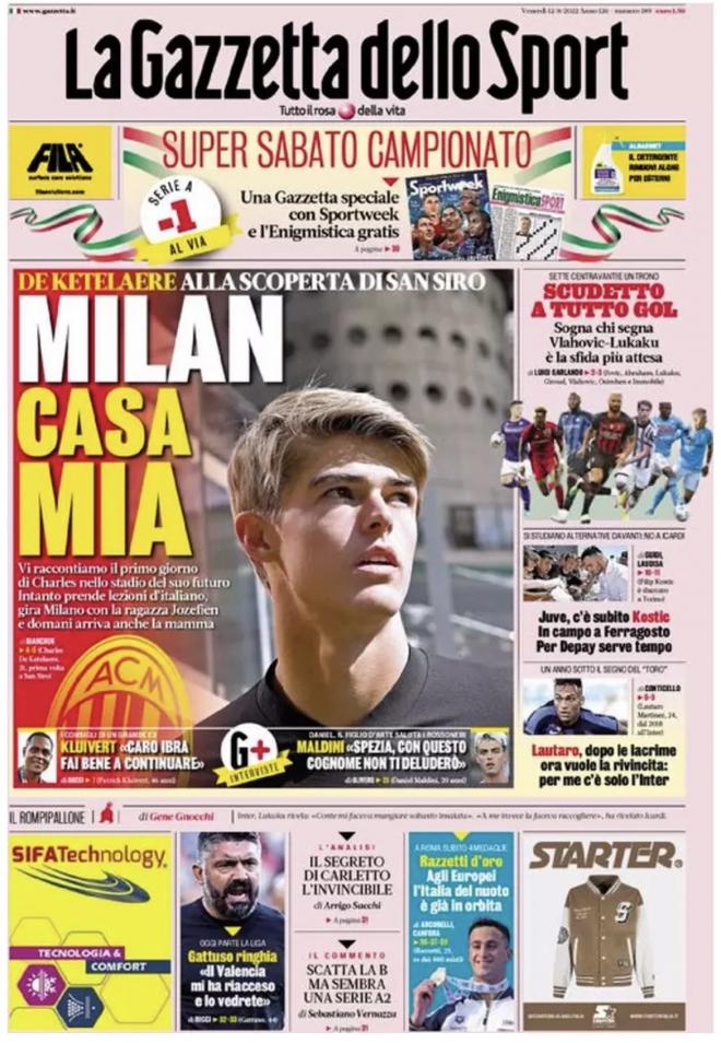 Gattuso, portada de la Gazzetta
