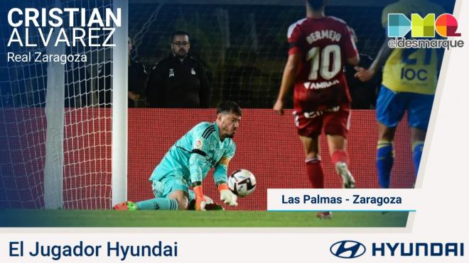 Cristian Álvarez, el Jugador Hyundai del UD Las Palmas - Real Zaragoza