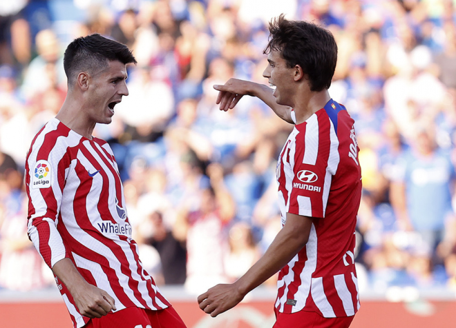 Álvaro Morata y Joao Félix celebran un gol del Atlético de Madrid (Foto: ATM).