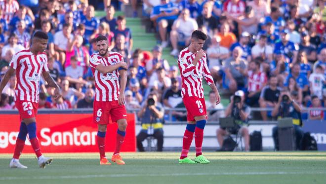 Álvaro Morata celebra uno de sus goles en el Getafe-Atlético de Madrid (Foto: Cordon Press).