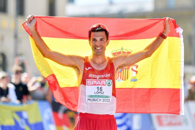 Miguel Ángel López, campeón de Europa de 35 kilómetros marcha en Múnich (Foto: Cordon Press).