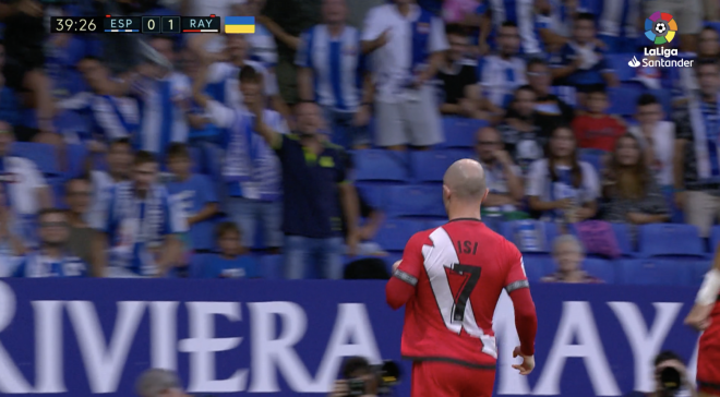 Isi celebra el primer gol ante el Espanyol la pasada jornada de LaLiga Santander.