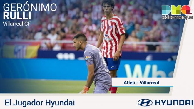 Gero Rulli, Jugador Hyundai del Atlético de Madrid-Villarreal.