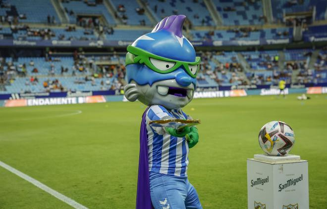 SuperBoke, la nueva mascota del Málaga (Foto: MCF).