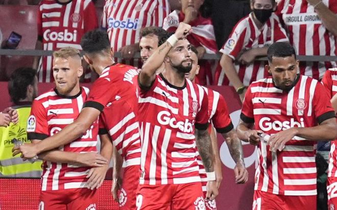 Taty Castellanos celebra su gol en el Girona-Getafe.