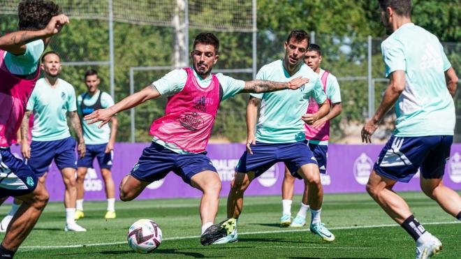Monchu, en un entrenamiento (Foto: Real Valladolid).