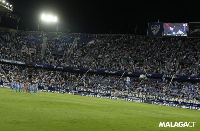 Aficionados en La Rosaleda en el partido ante Las Palmas (Foto: Málaga CF).