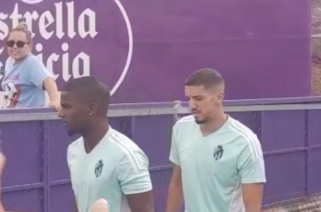 Primer entrenamiento de Feddal con el Real Valladolid.