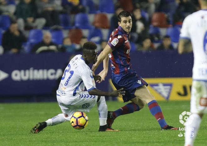 Postigo durante el último encuentro entre el Levante y el Tenerife en el Ciutat.