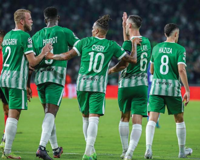 Celebración del gol de Sundgren con en Maccabi Haifa (Foto: MH).