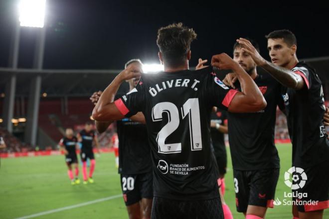 Óliver, celebrando su gol (Foto: LaLiga).