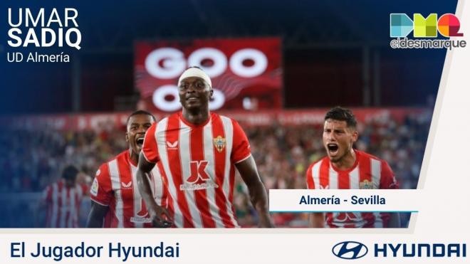 Umar Sadiq, Jugador Hyundai del Almería-Sevilla.