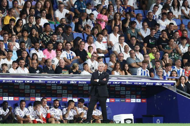 Carlo Ancelotti, en el Espanyol-Real Madrid (Foto: Cordon Press).