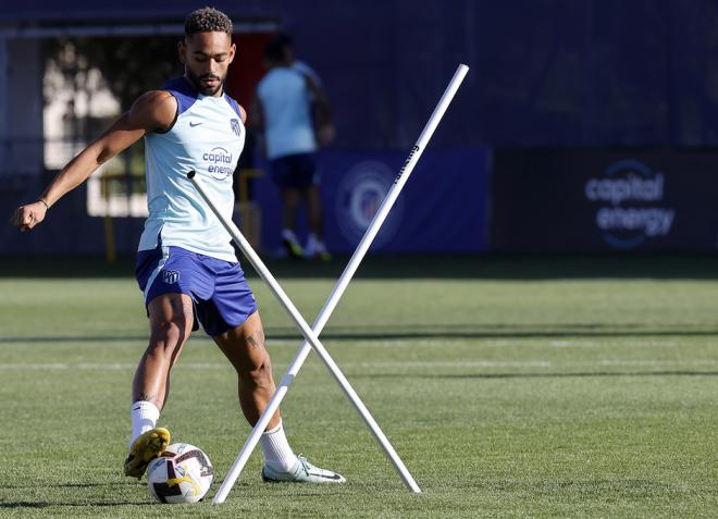 Matheus Cunha, en una sesión del Atlético de Madrid (Foto: ATM).