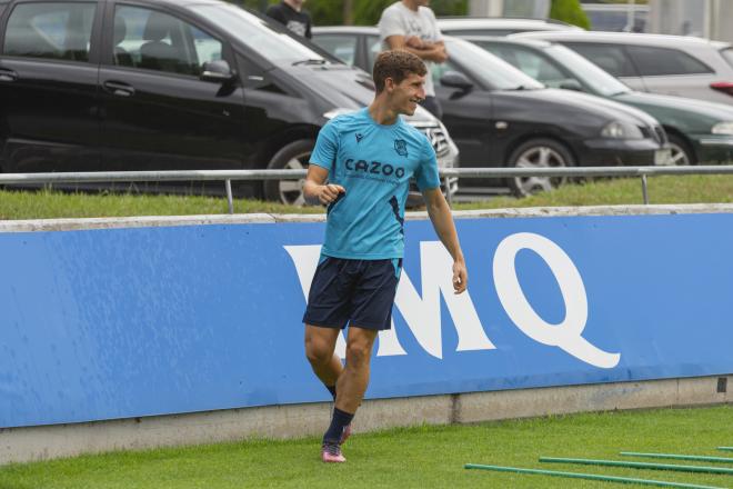 Aihen Muñoz, en un entrenamiento de esta temporada en Zubieta (Foto: Giovanni Batista).