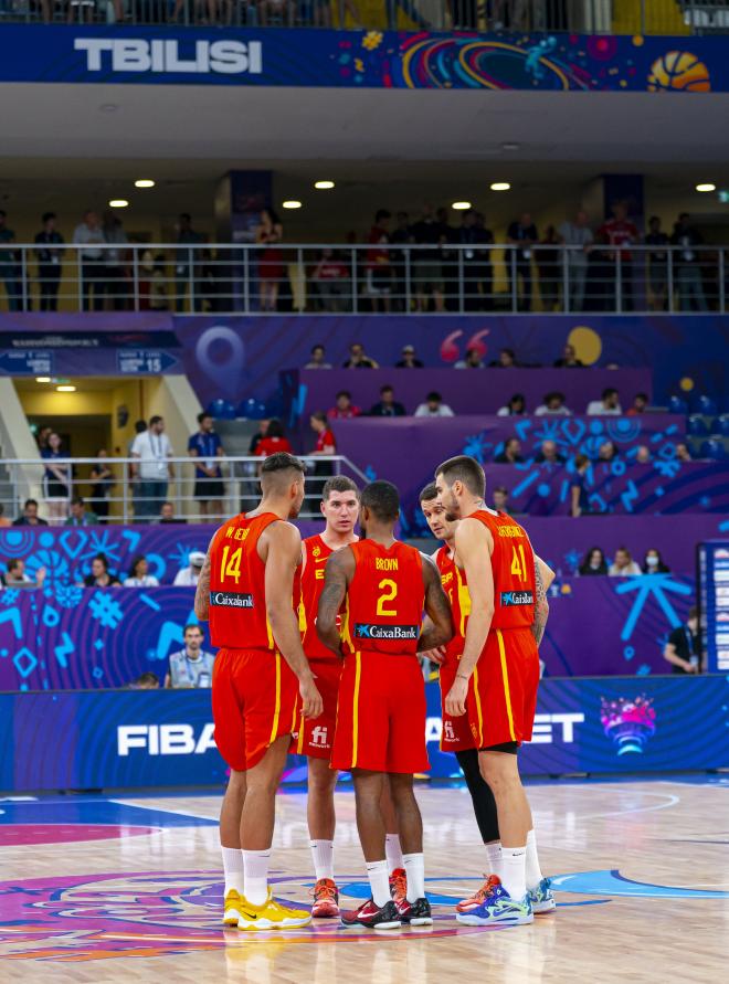 Cinco inicial de España ante Georgia (Foto: FEB).