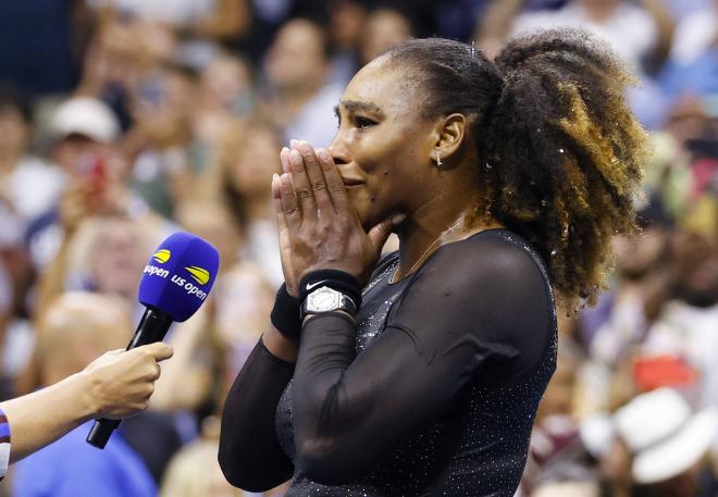 Serena Williams se despide entre lágrimas del US Open (Foto: Cordon Press).