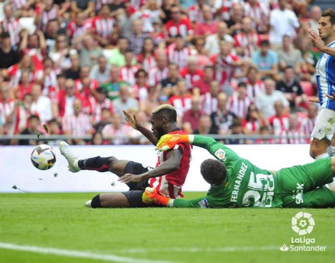Iñaki Williams, durante el partido ante el Espanyol en San Mamés (Foto: LaLiga).