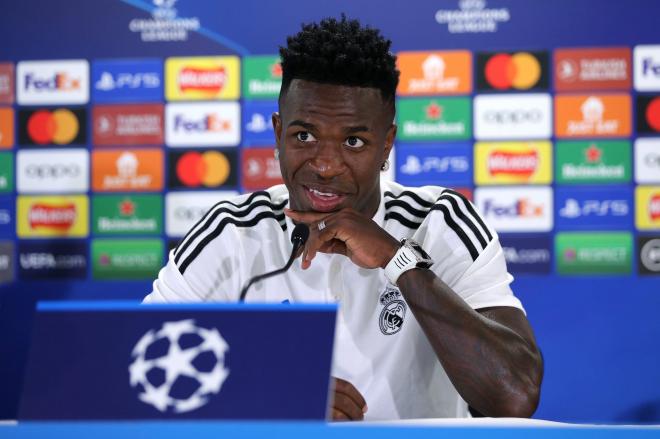 Rueda de prensa de Vinícius previa al Celtic-Real Madrid (Foto: Cordon Press).