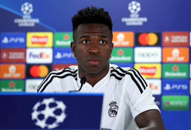 Rueda de prensa de Vinícius previa al Celtic-Real Madrid (Foto: Cordon Press).