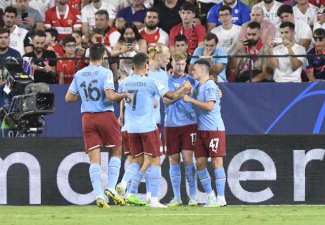 Celebración del gol de Haaland (Foto: Kiko Hurtado).