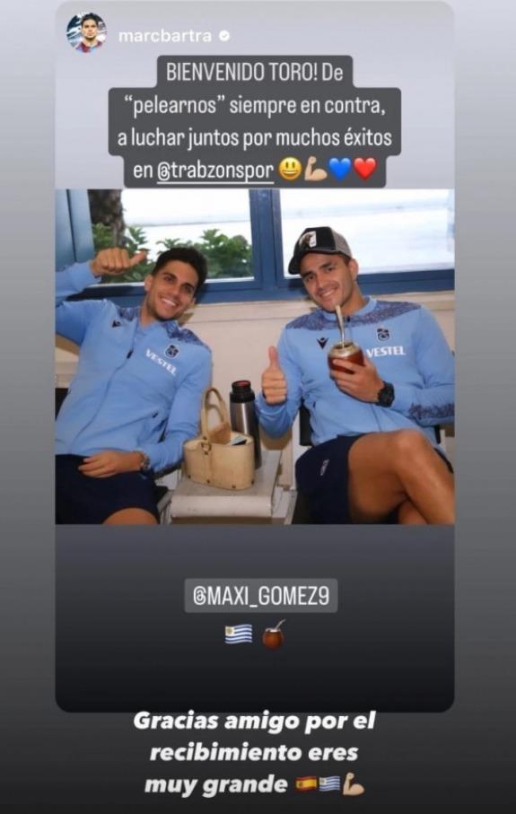 Maxi Gómez y Bartra, inseparables en el Trabzonspor.