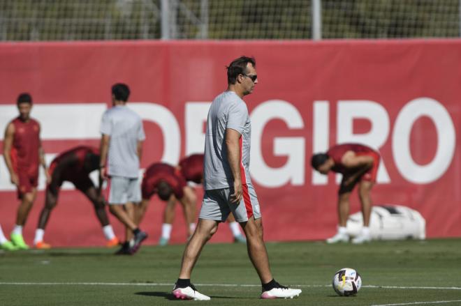 Lopetegui, en la sesión del Sevilla (Foto: Kiko Hurtado).