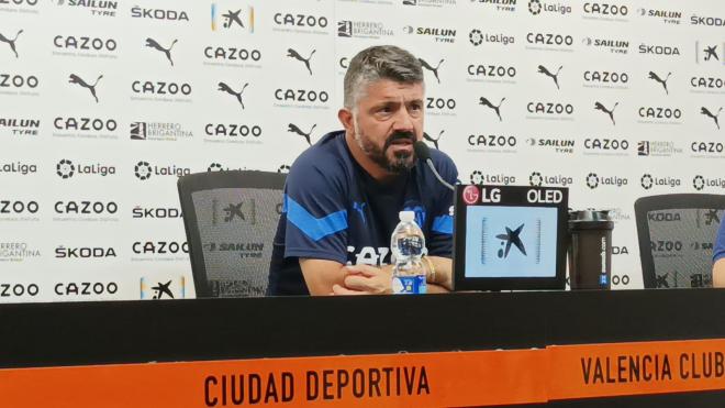 Gennaro Gattuso en la rueda de prensa previa al partido ante el Rayo Vallecano