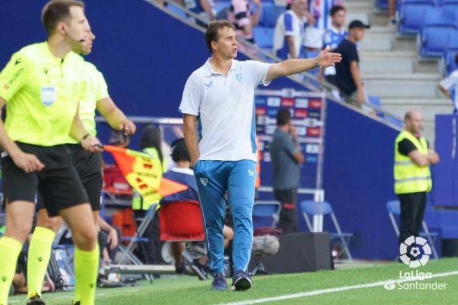 Lopetegui, en la banda del RCDE Stadium (Foto: LaLiga).