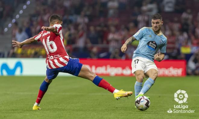 Javi Galán, durante el Atlético-Celta (Foto: LaLiga).