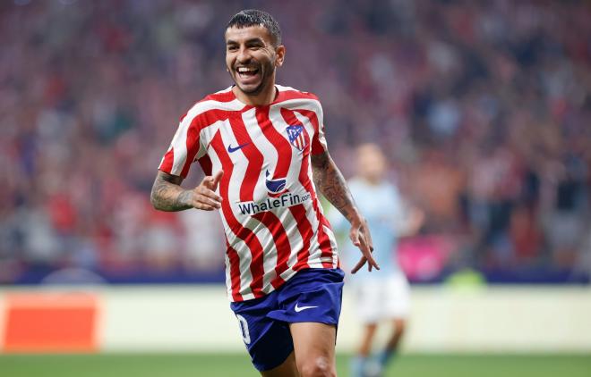 Ángel Correa celebra su gol en el Atlético-Celta (Foto: ATM).