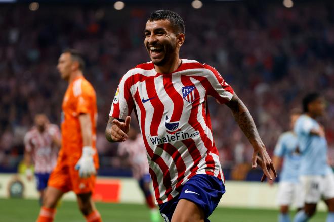 Ángel Correa celebra su gol en el Atlético de Madrid-Celta (Foto: LaLiga).