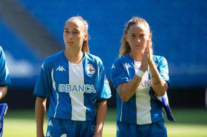 Cris Martínez y Ainhoa Marín en Riazor (foto: RCD)