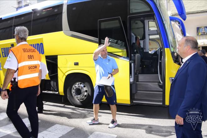 Sergio, a su llegada al estadio (Foto: Cádiz CF).