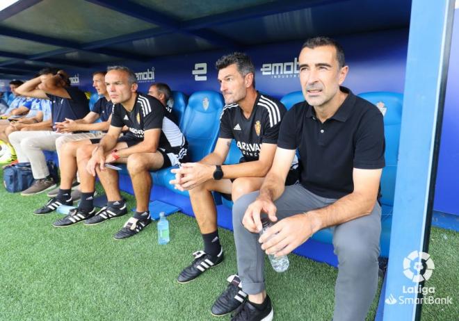 Juan Carlos Carcedo, durante el Ponferradina-Real Zaragoza (Foto: LaLiga).