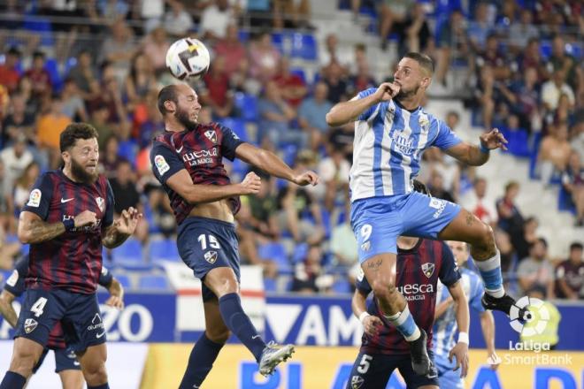 Fran Sol, durante el Huesca-Málaga (Foto: LaLiga).