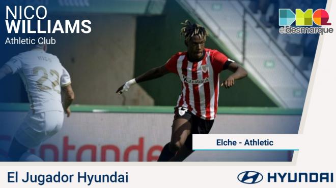 Nico Williams, jugador Hyundai del Elche-Athletic Club