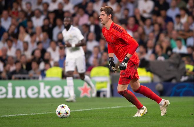 Courtois durante el Real Madrid-Leipzig (Foto: Cordon Press).